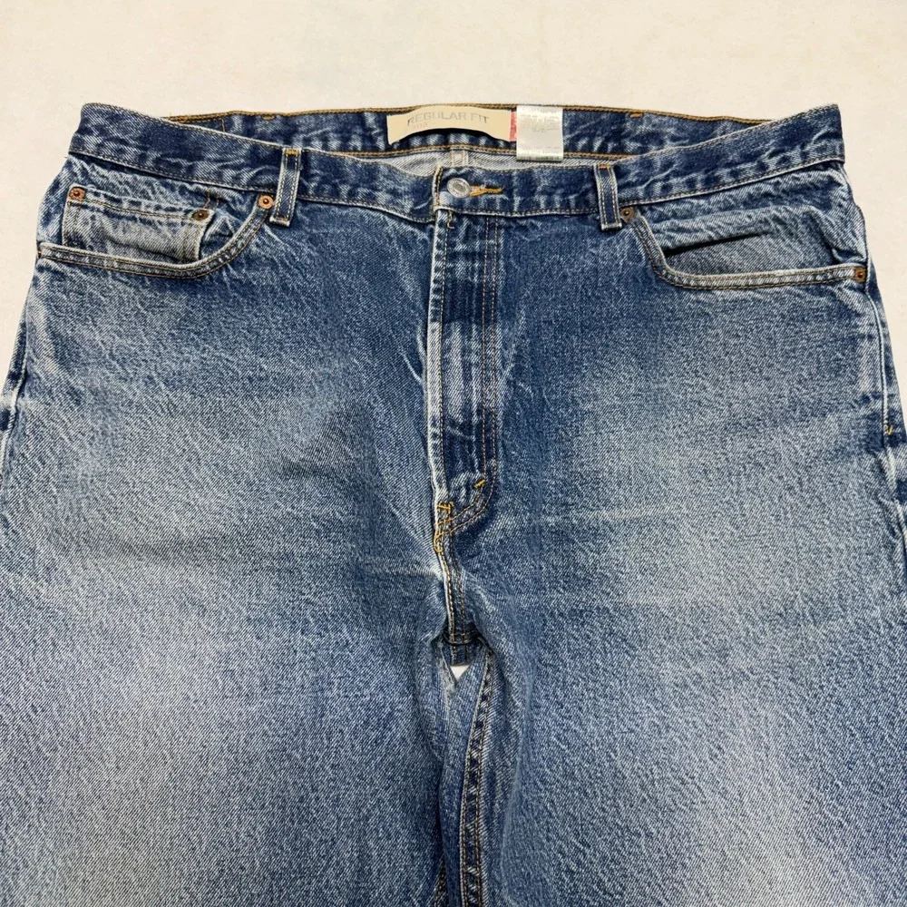 Levis‎ 505 Jeans Mens 42x30 Blue Denim Regular Fit Straight Leg Medium Wash Y2K